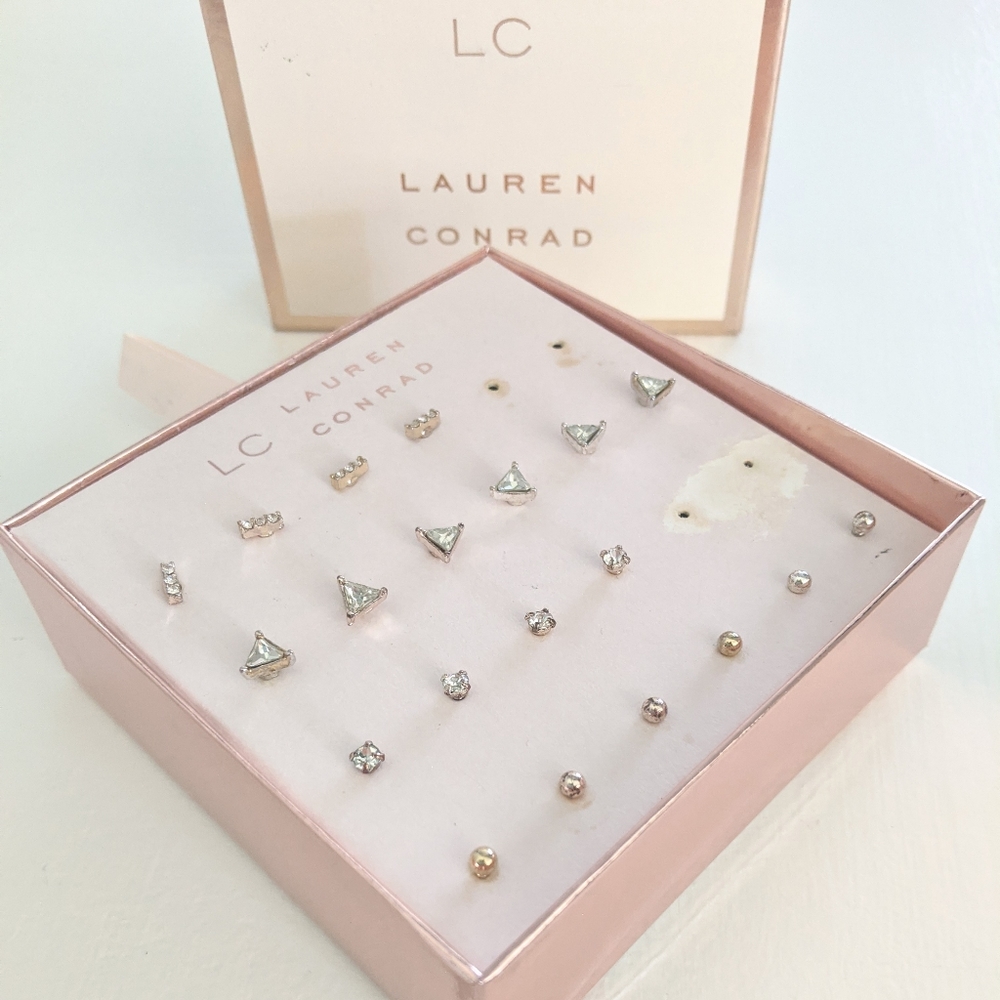 LC Gemstone Stud Earring Set